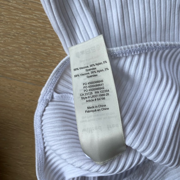 Aritzia Wilfred Free White Ribbed Bodysuit - Picture 4 of 6
